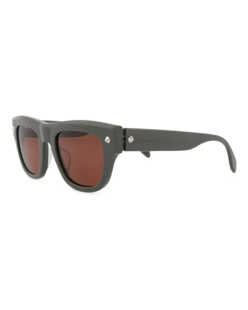 Alexander McQueen spike-embellished square-frame sunglasses - Grau Grau