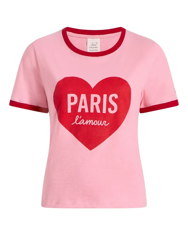 Cinq à Sept T-Shirt mit Herz-Print - Rosa Rosa