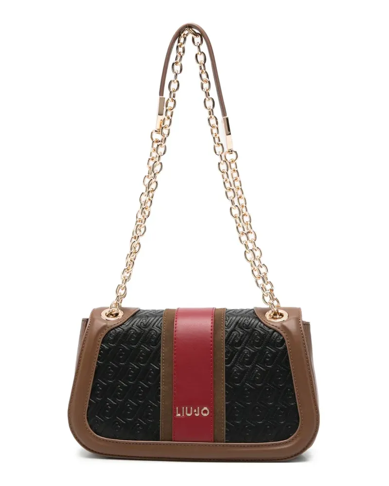 Liu Jo Schultertasche mit Monogramm-Prägung - Schwarz Schwarz