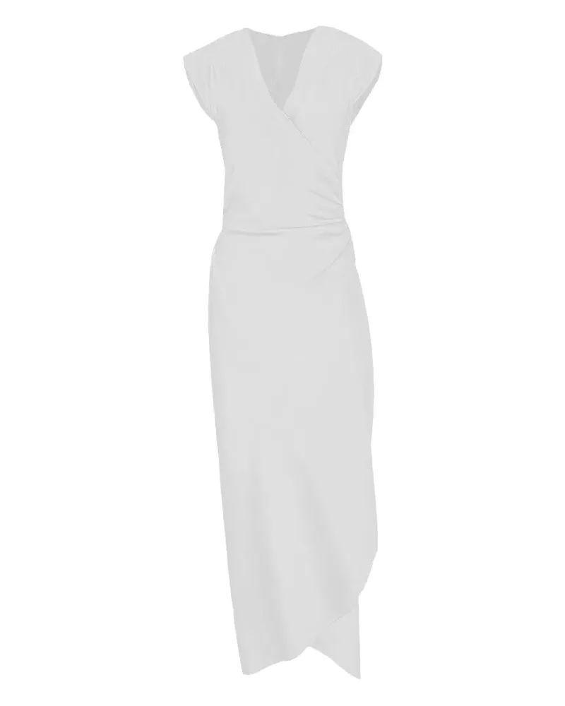 Peter Cohen wrap-neck cap-sleeve dress - Weiß Weiß