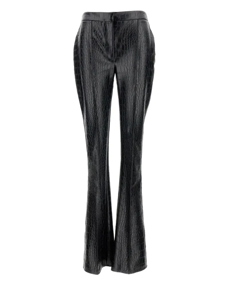 Elisabetta Franchi Hose in Kroko-Optik - Schwarz Schwarz