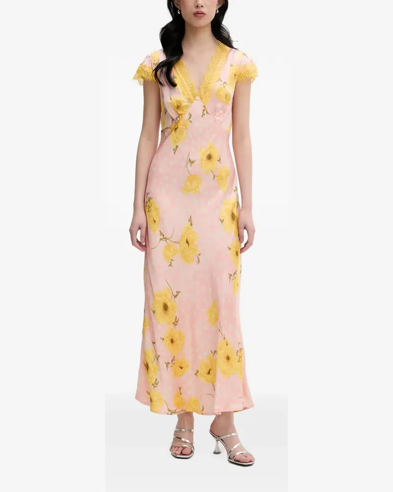 Never Fully Dressed Poppy Olivia Kleid mit Blumenprint - Rosa Rosa