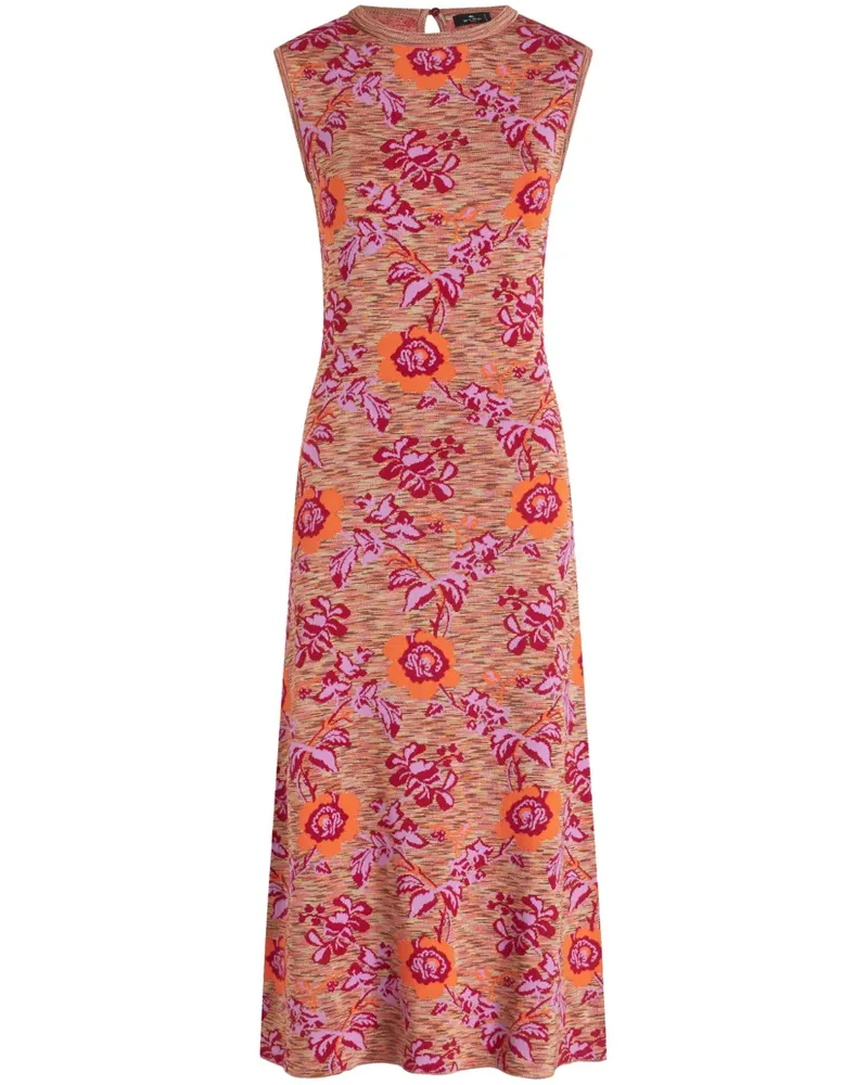 Etro Maxikleid aus Blumen-Jacquard - Rosa Rosa