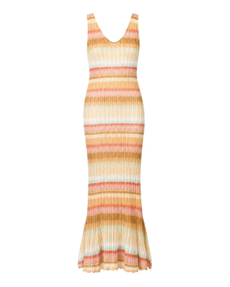 Cinq à Sept Gestreiftes Edie Maxikleid - Nude Nude
