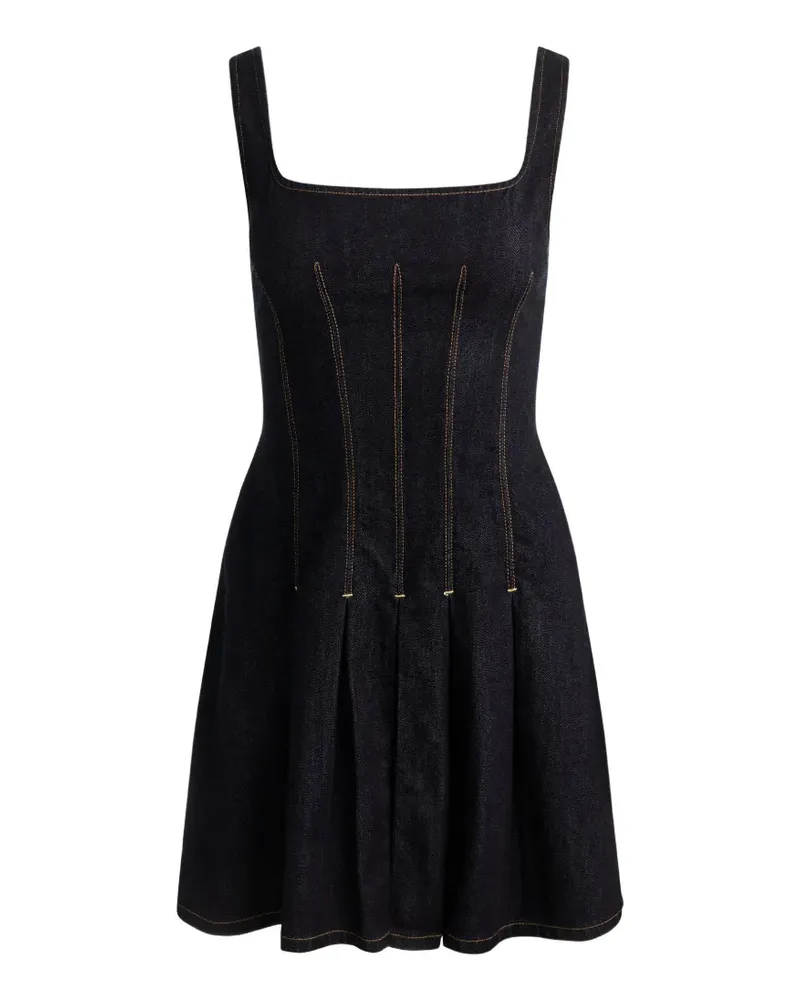 Alice + Olivia Hollis flared denim mini dress - Blau Blau