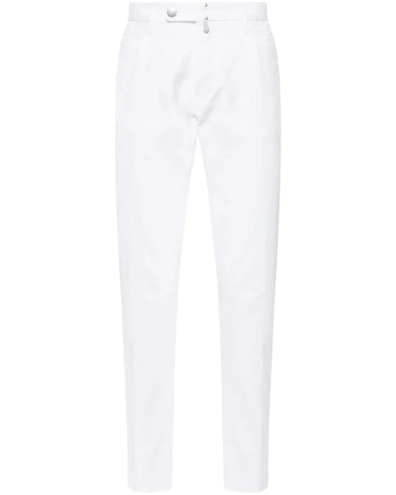 Incotex Halbhohe Straight-Leg-Chino Weiß