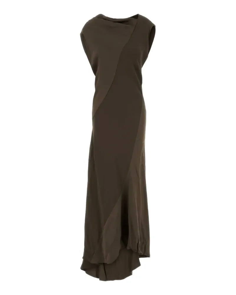 Alberta Ferretti satin draped maxi dress - Braun Braun