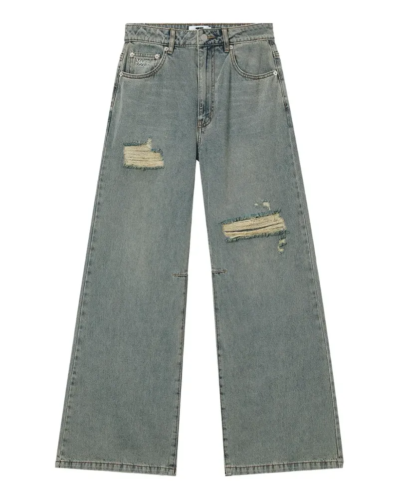 Izzue distressed wide-leg jeans - Blau Blau