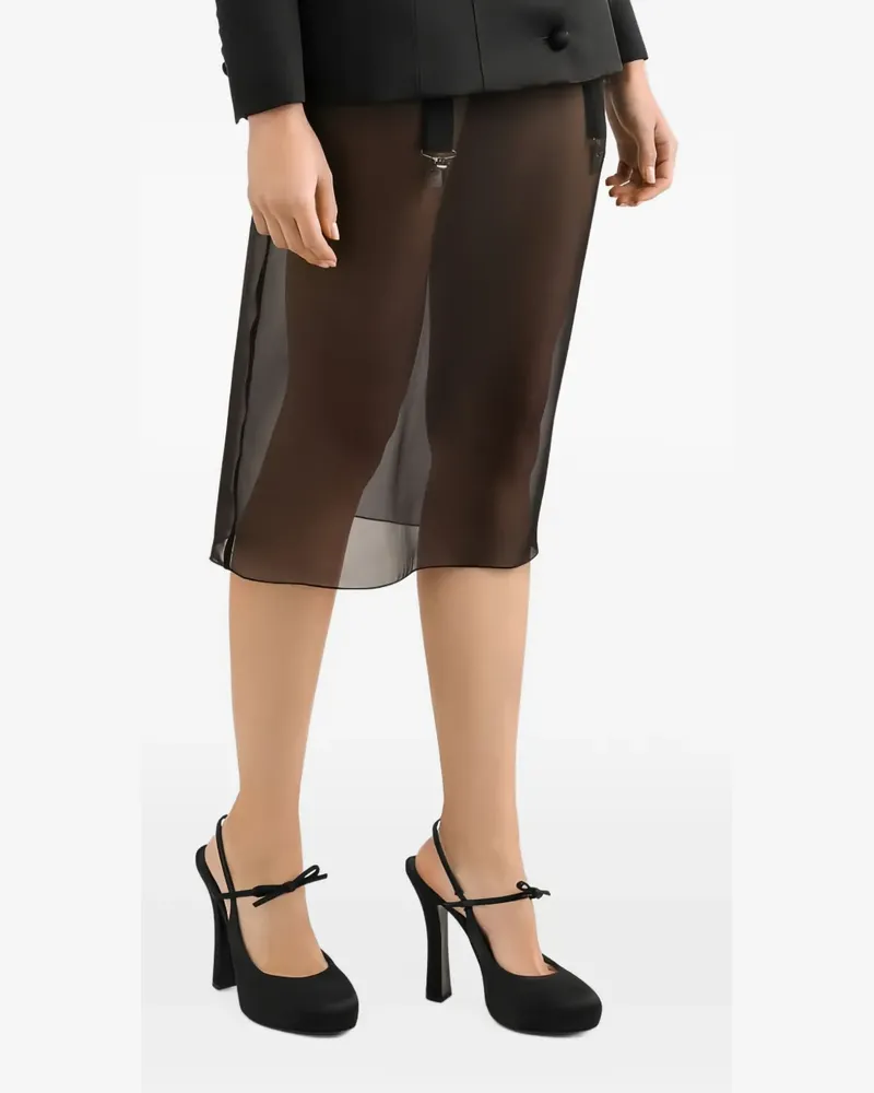 Dolce & Gabbana Chiffon-Midirock - Schwarz Schwarz