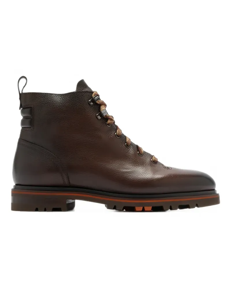 Santoni Knöchelhohe Schnürstiefel - Braun Braun