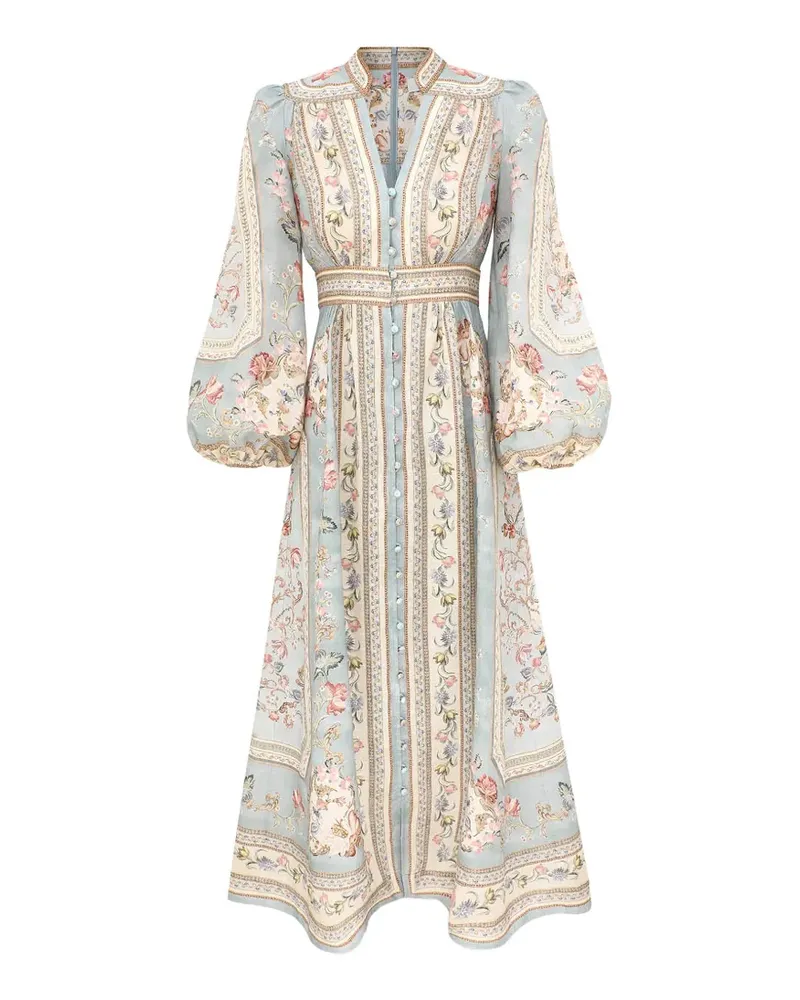 Zimmermann Roselight Midikleid - Blau Blau