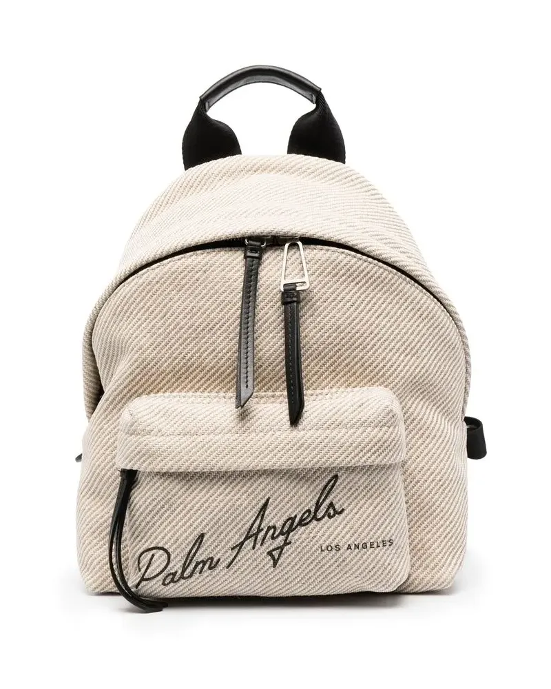 Palm Angels Rucksack mit Logo-Print - Weiß Weiß