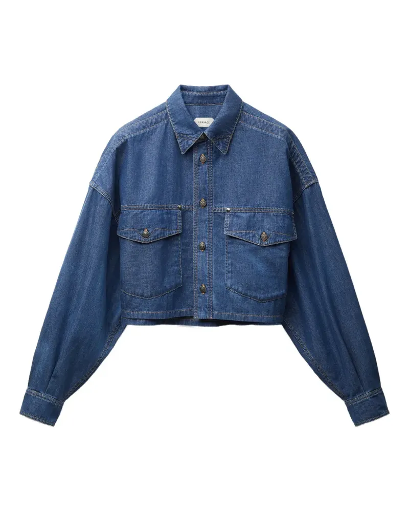 Versace Chambray cropped shirt - Blau Blau