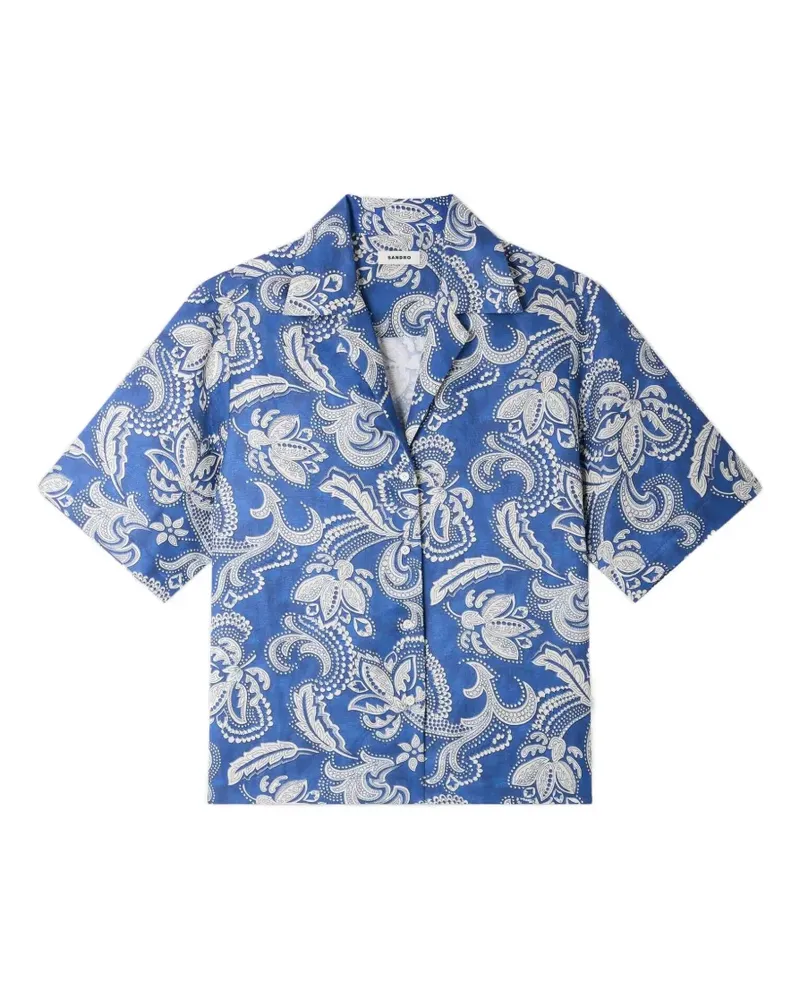Sandro Hemd mit Blumenprint - Blau Blau