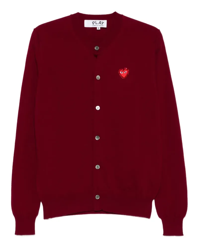 Comme des Garçons Strassverzierter Cardigan mit Herzemblem - Rot Rot