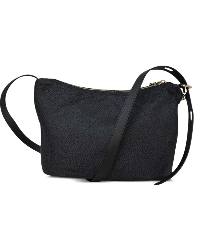 Borbonese Kleine Prive Schultertasche mit OP-Print - Schwarz Schwarz