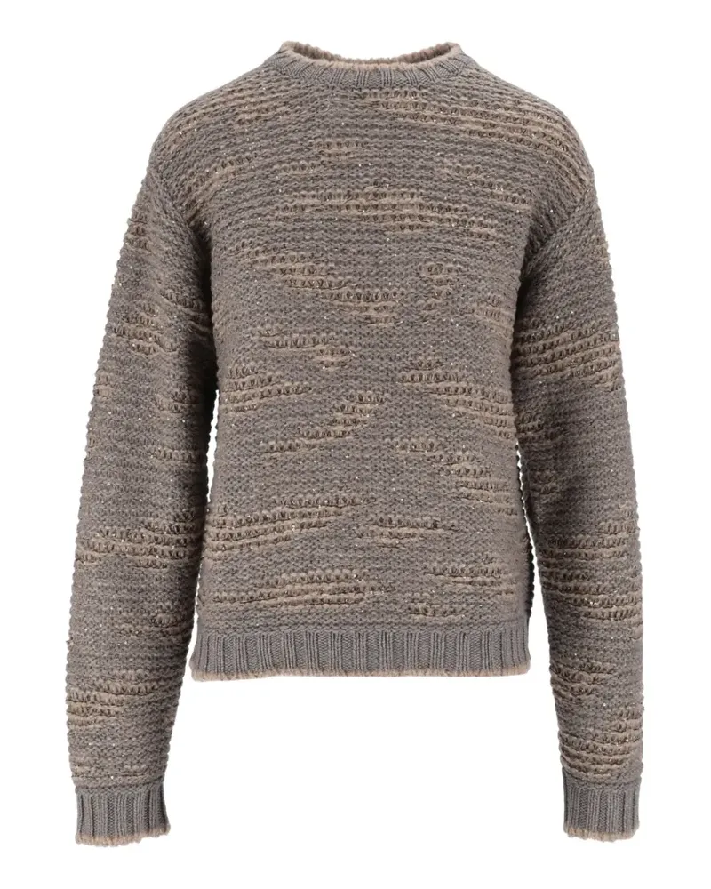 Fabiana Filippi Grob gestrickter Pullover mit Pailletten - Grau Grau