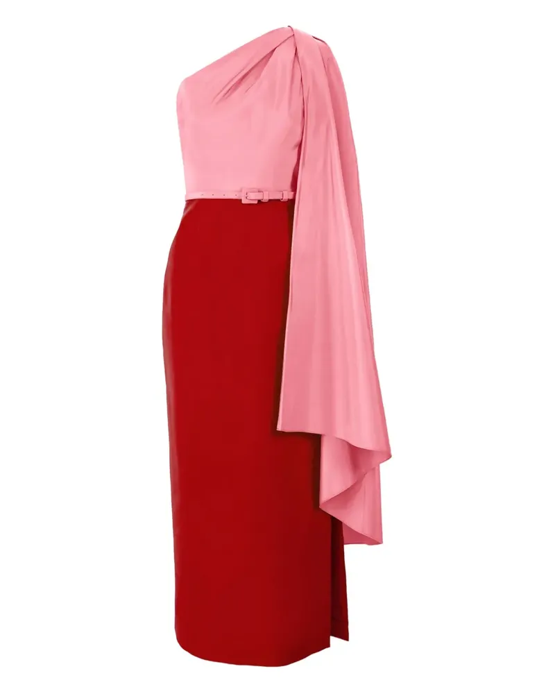 Carolina Herrera New York colour-block detachable-cape midi dress - Rot Rot