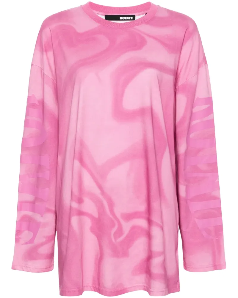 ROTATE Birger Christensen T-Shirt mit Enzym-Print - Rosa Rosa