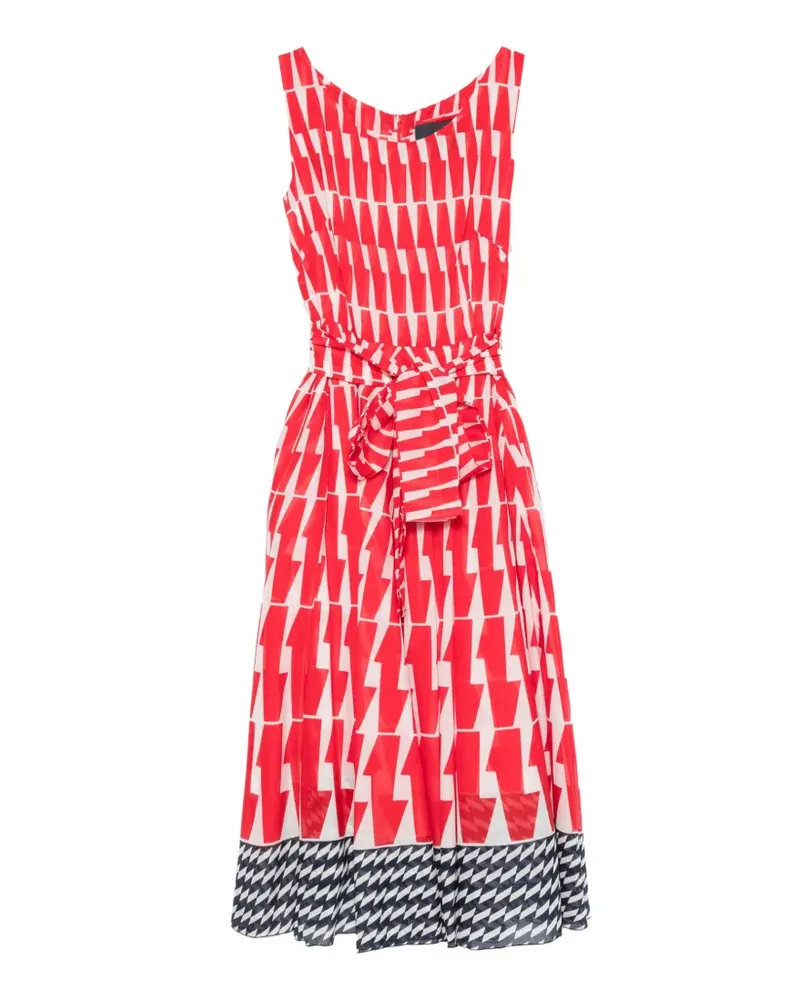 Samantha Sung Aster geometric-print midi dress - Rot Rot