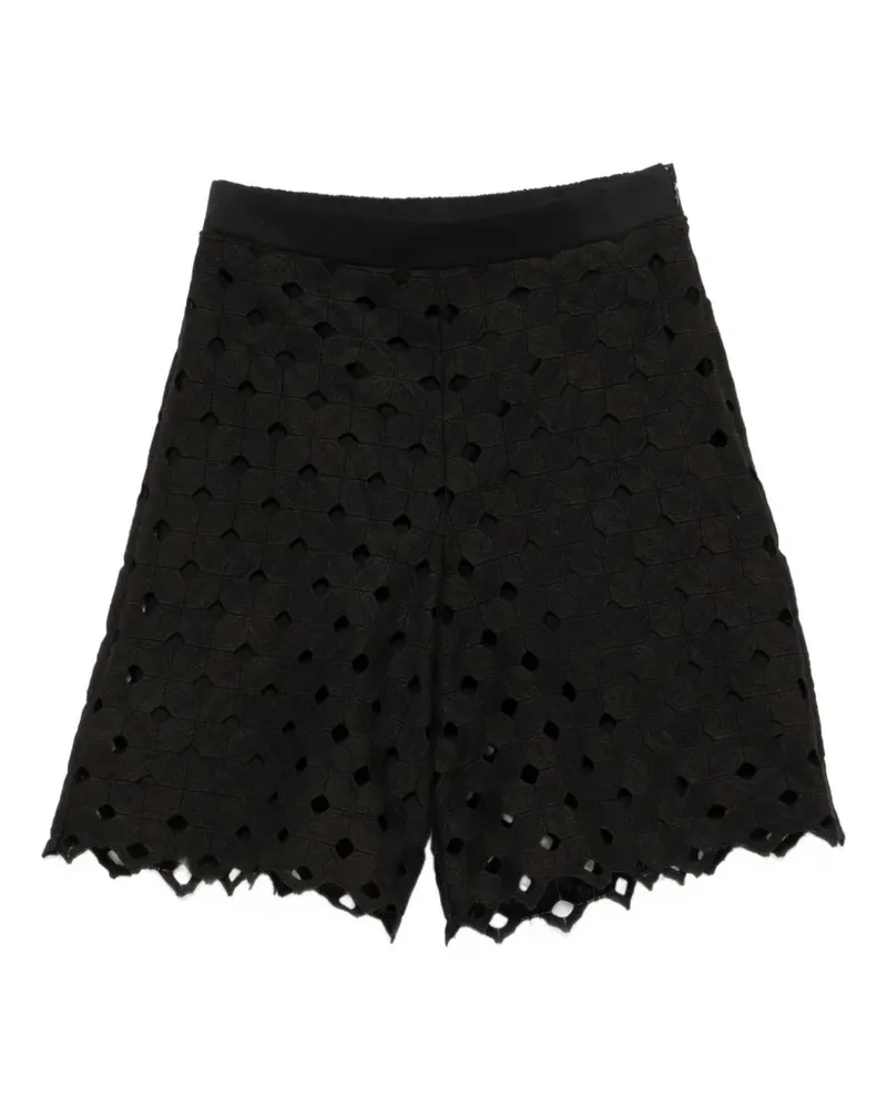 Max Mara Shorts mit Ösen - Schwarz Schwarz
