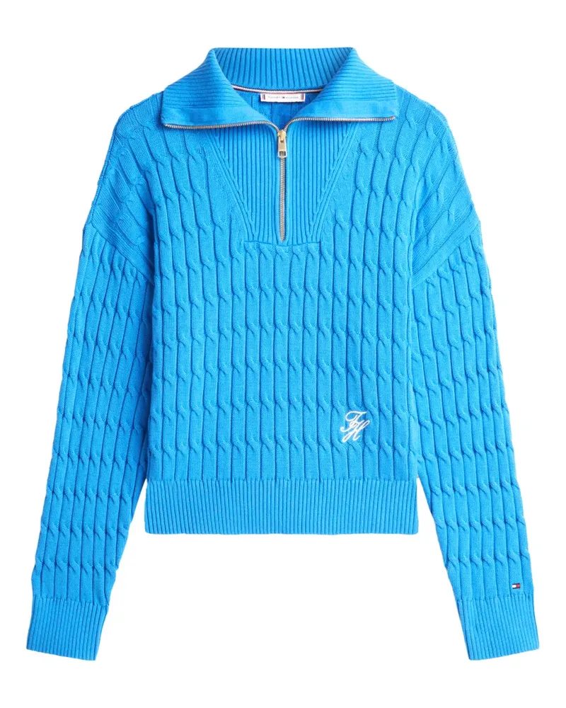 Tommy Hilfiger zip cable-knit sweater - Blau Blau