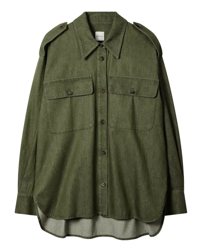 Paul Smith Hemd aus Olive-Baumwolltwill - Grün Grün