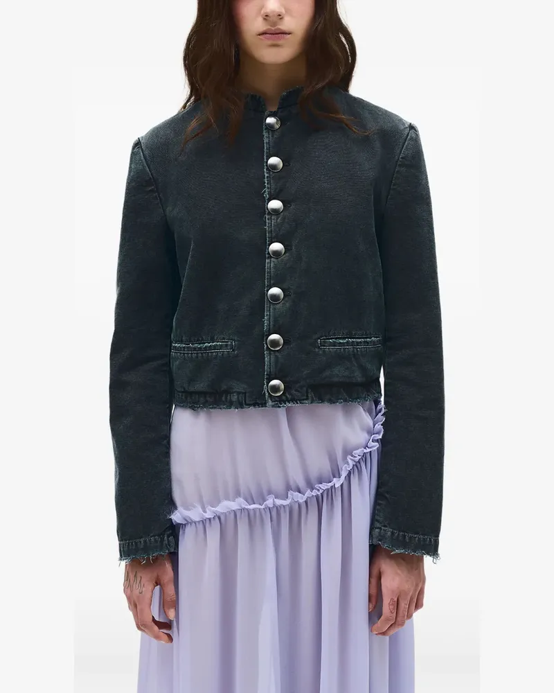 Ann Demeulemeester Cropped-Jacke mit Rundhalsausschnitt - Schwarz Schwarz