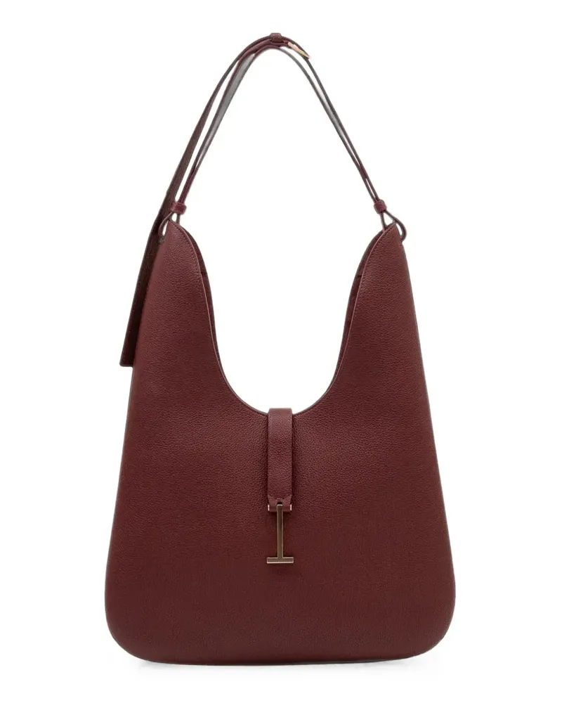 Tom Ford medium Kara T-bar pebbled leather tote bag - Rot Rot
