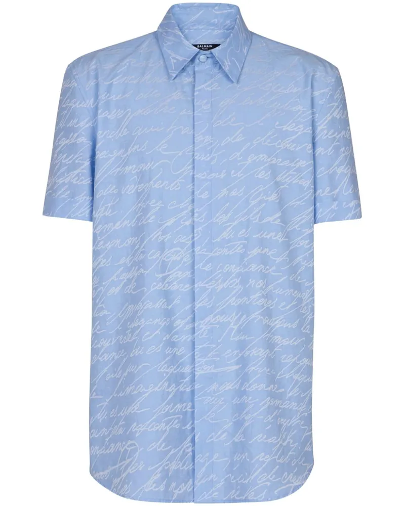 Balmain Hemd aus Love Letter-Jacquard - Blau Blau