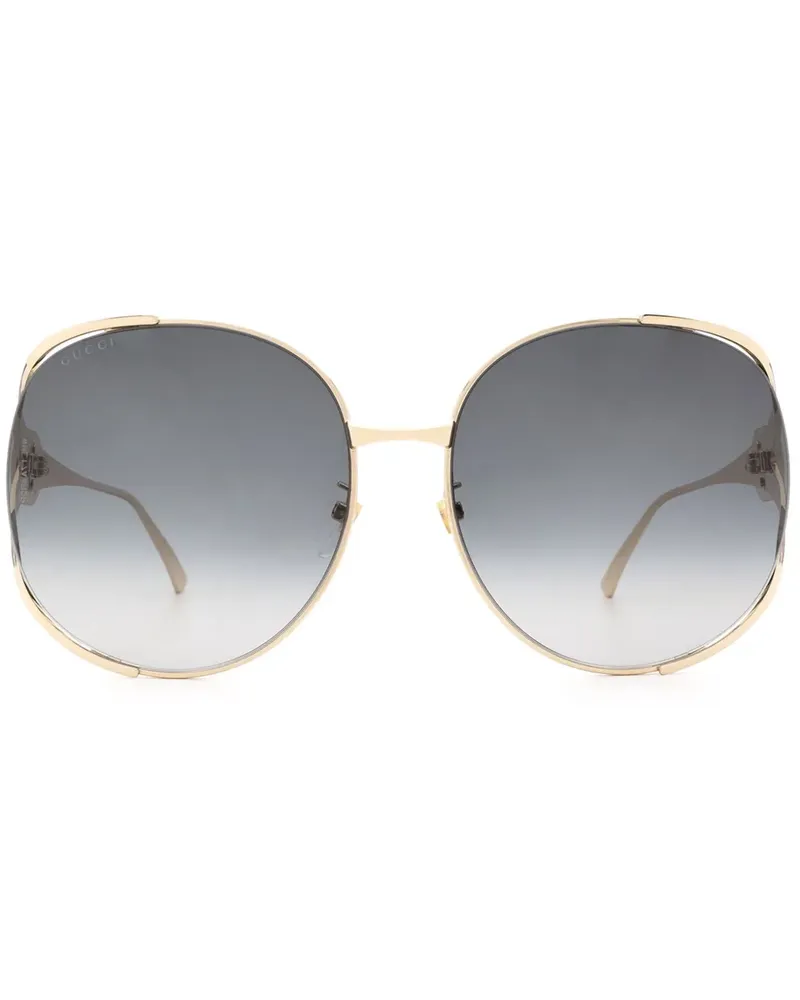 Gucci Sonnenbrille mit rundem Gestell - Gold Gold