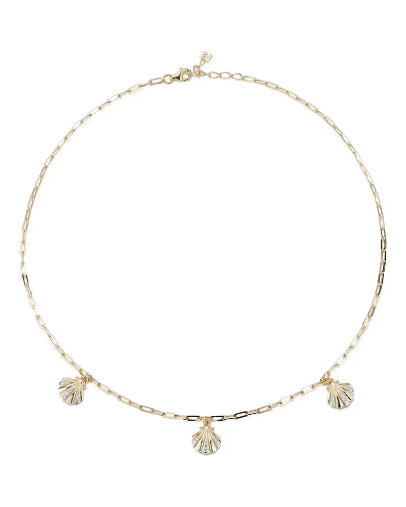 MATEO 14kt 3 Petite Venus Gelbgoldhalskette mit Diamanten Gold