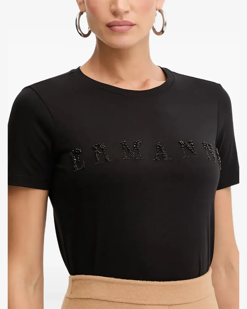 Ermanno Scervino logo-lettering crew-neck T-shirt - Schwarz Schwarz