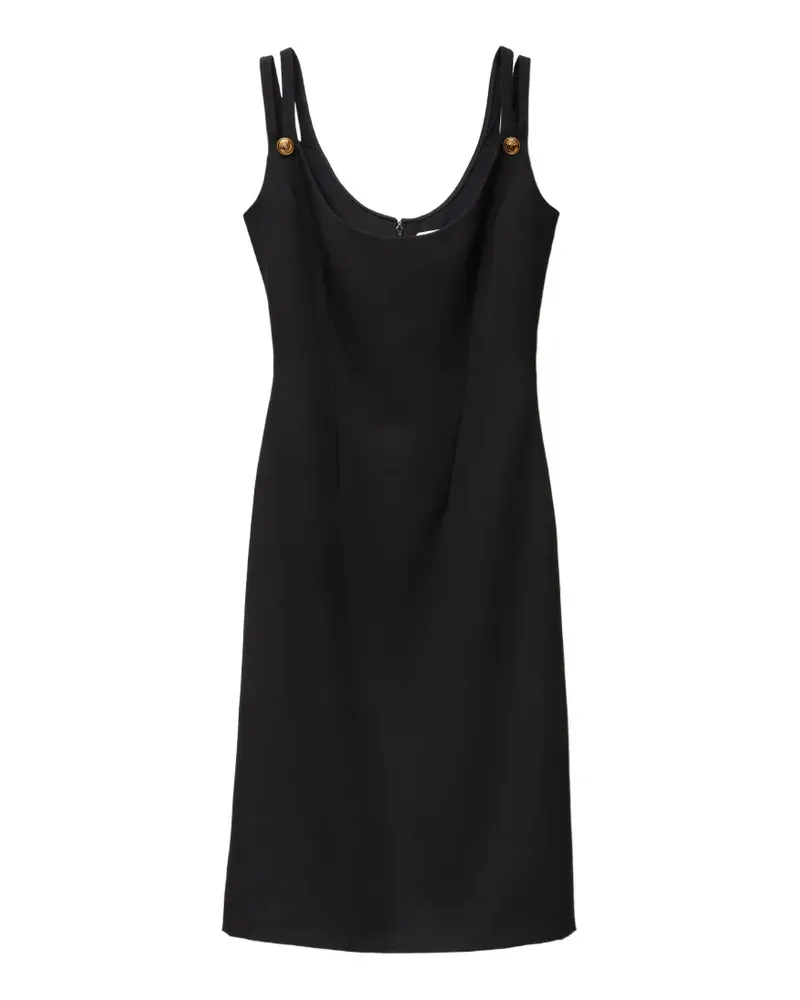 Versace Woll-Midikleid mit Grain-de-Poudre-Muster - Schwarz Schwarz