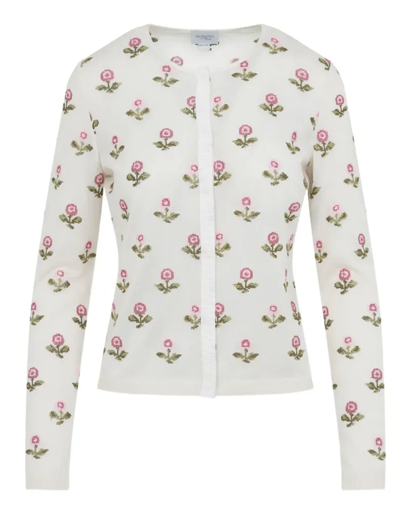 Giambattista Valli Floraler Cardigan - Weiß Weiß