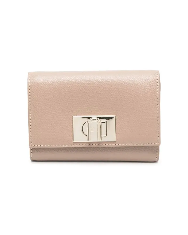 Furla Portemonnaie mit Logo-Schild - Nude Nude