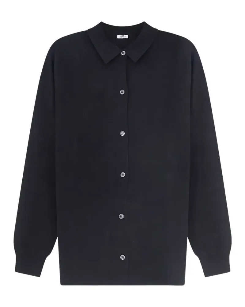ASPESI button-down polo-collar cardigan - Schwarz Schwarz