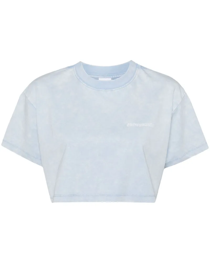 Ground Zero Cropped-T-Shirt mit Logo-Print - Blau Blau
