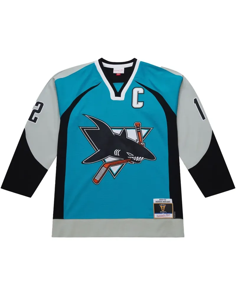 Mitchell & Ness NHL Sharks 2003 Patrick Marleau "Teal" Trikot - Blau Blau