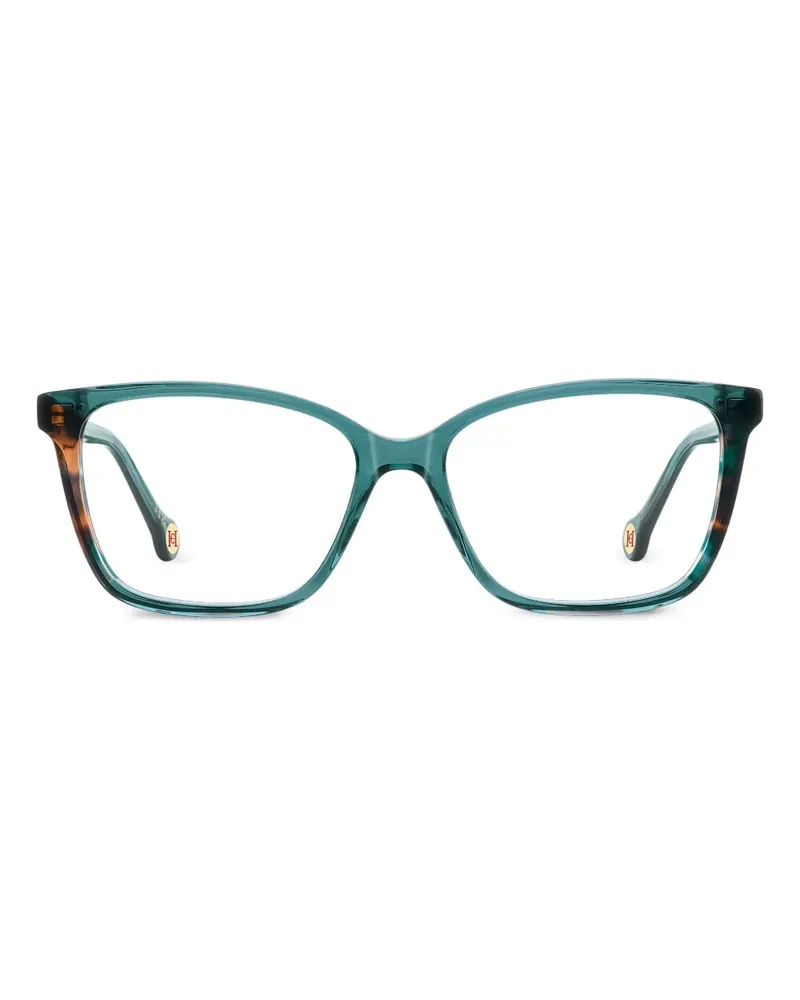 Carolina Herrera New York Eckige Brille mit Logo-Detail - Blau Blau