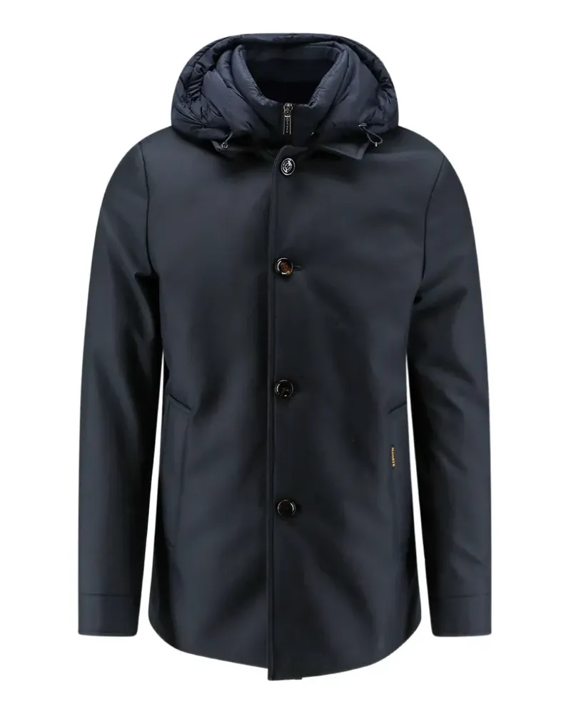 MOORER Kapuzenjacke mit Knöpfen - Blau Blau