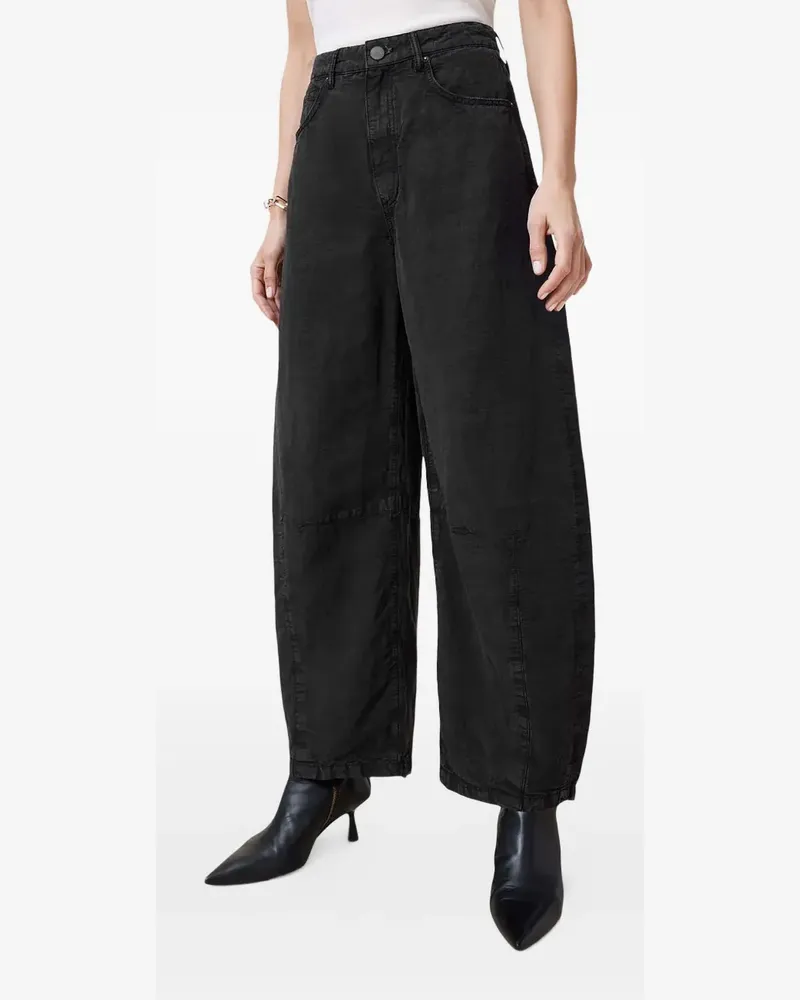 AllSaints Wide-Leg-Jeans mit Einsätzen - Schwarz Schwarz