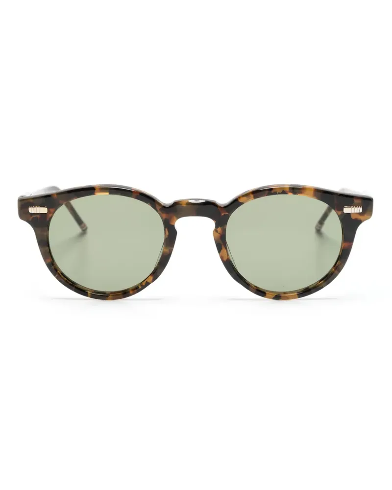 Thom Browne Runde Sonnenbrille in Schildpattoptik - Braun Braun