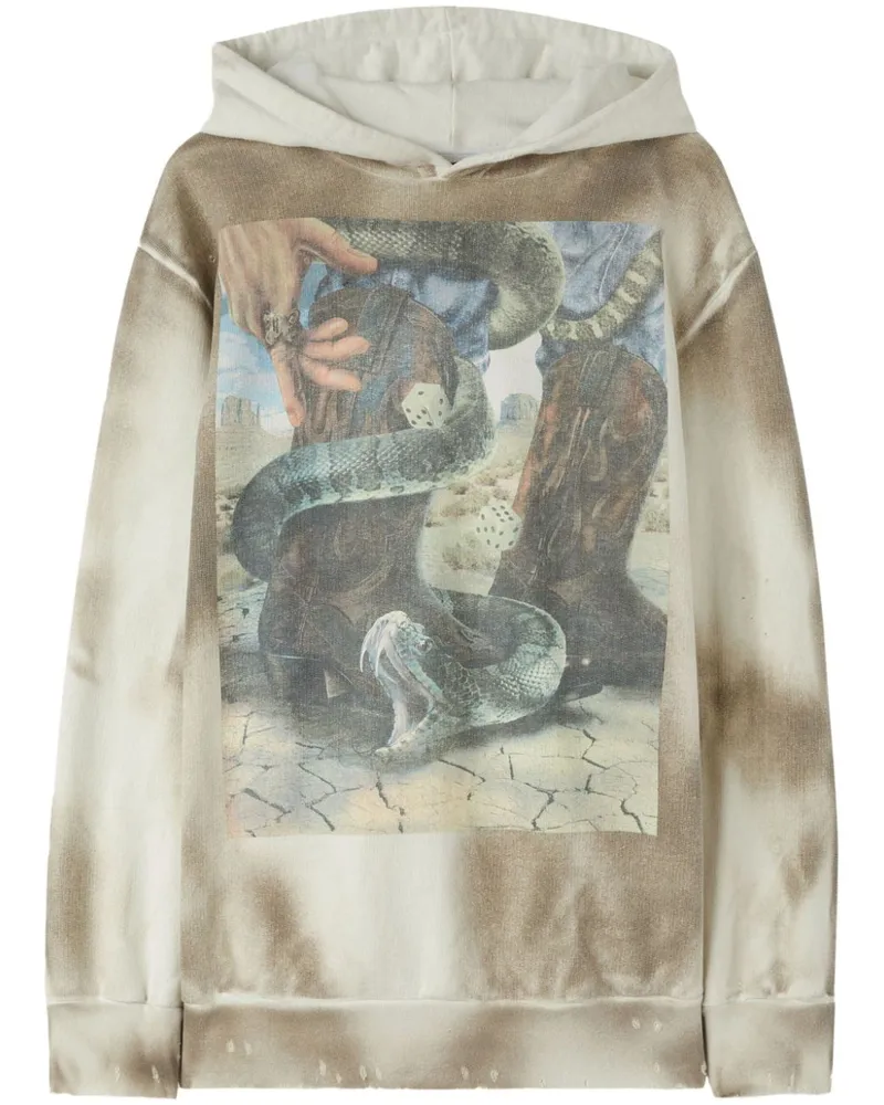 Palm Angels Dice Game Hoodie mit Batikmuster - Nude Nude