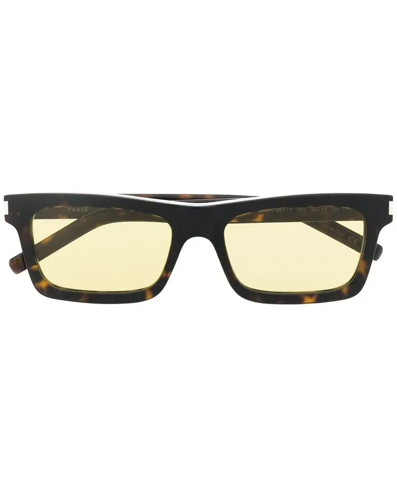 Saint Laurent Sonnenbrille mit eckigem Gestell - Braun Braun