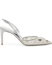 René Caovilla Pumps mit Kristallen Silber