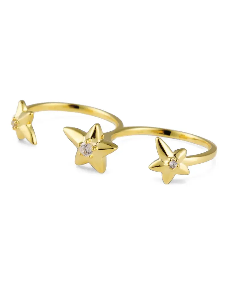 Eshvi Night Voyage Ring mit Sterndetail - Gold Gold
