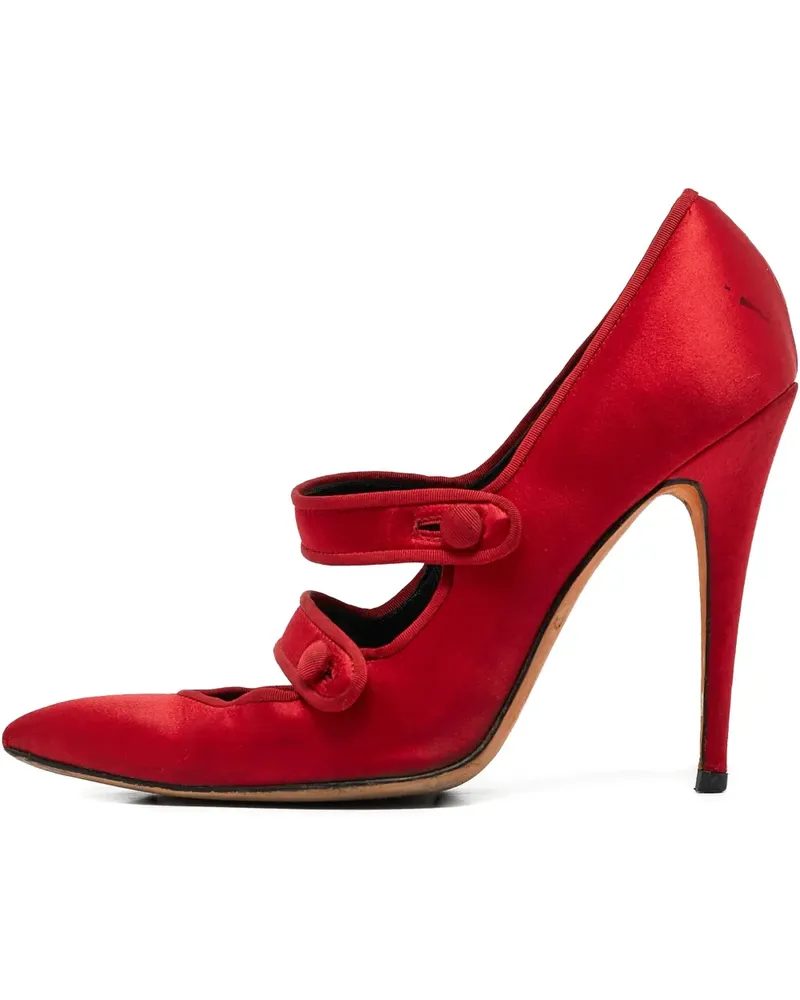 Manolo Blahnik Pre-owned Pumps aus Satin 100mm - Rot Rot