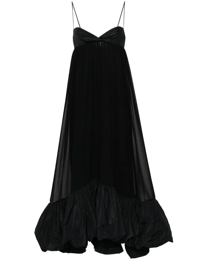 Pinko Langes Chiffonkleid im Layering-Look - Schwarz Schwarz