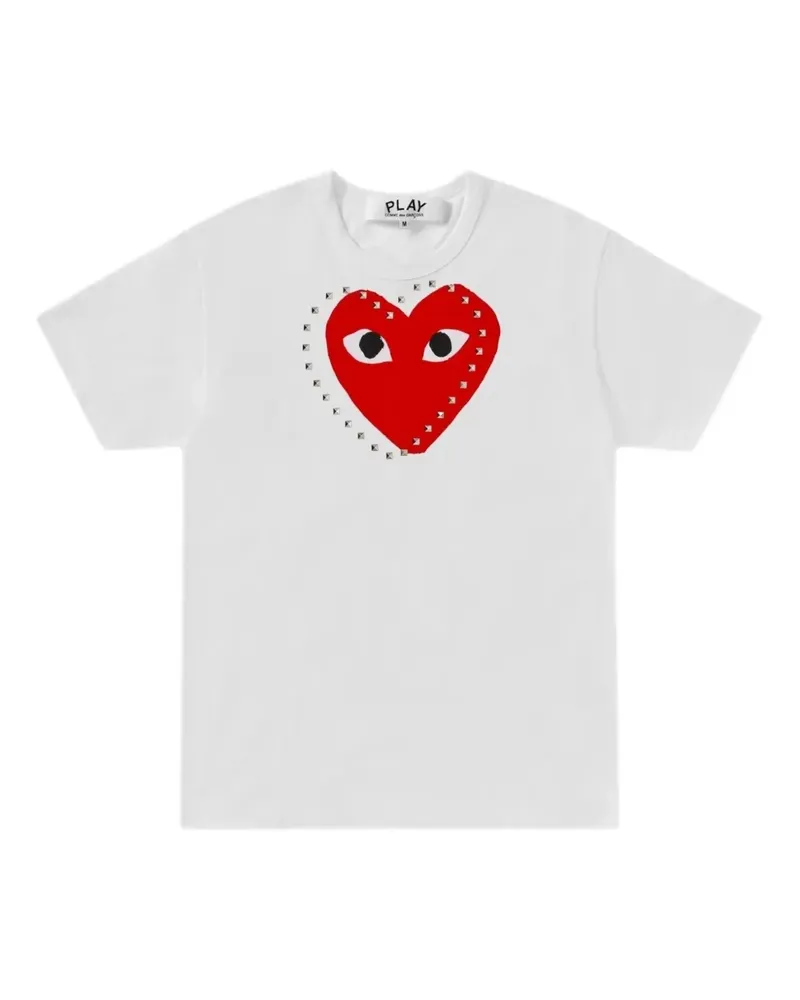 Comme des Garçons T-Shirt mit Nietenverzierung - Weiß Weiß